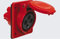 Knightsbridge INAV0018 Enchufe de Montaje en Panel en ángulo 415 V IP44 32 A 3P+N, Rosso, 415V 32A