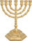 Jüdische Kerze Sticks Menora – 7 Zweige – 12 Stämme von Israel Menora goldfarben