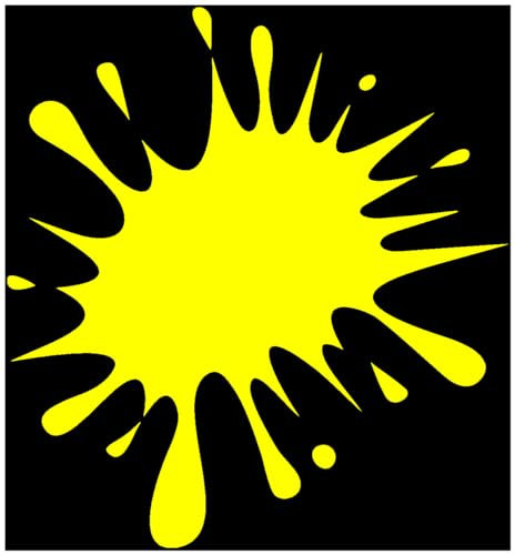 Samunshi® Farbkleckse Aufkleber Klecks Sticker in 6 Größen und 25 Farben (9,3x10cm gelb)