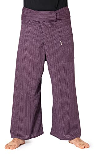PANASIAM Thai Fischerhose für Damen & Herren - Wickelhose in 2 Längen | Thai Fisherman Pants, Unisex, auch als Yogahose oder Kampfsporthose, flexible Passform in 2 Längen, Baumwolle, Design Lini