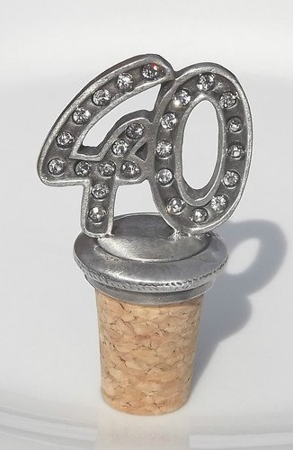 40th Birthday / Anniversary pewter bottle stopper