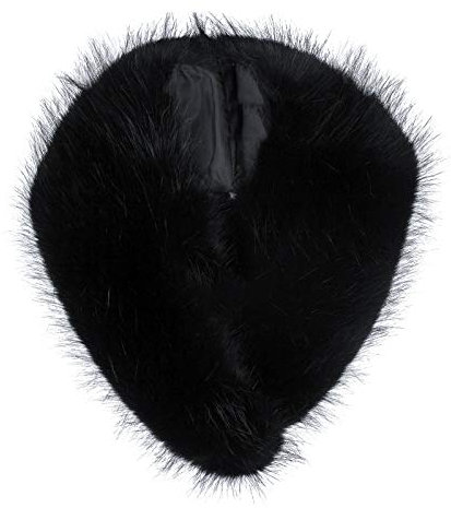 Futrzane Classic Kragen - Fake Fur Pelzkragen Damen - Kunstfell Kunstpelz Stola (Schwarz Classic)