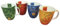 Four Elements 4er Teebecher Set, Konisch, 0.35 Liter, Wiederverwendbar, Mehrfarbig, Zuhause, Spülmaschinenfest, Kunststoff oder Edelstahl