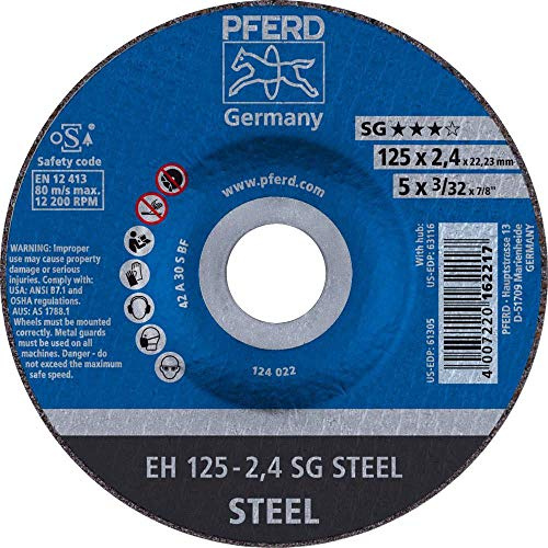 AUGUST RüGGEBERG GMBH&CO.KG 61320222 Freihandtrennscheibe D.125mm Metall Stärke 2,4mm PFERD Bohrung 22,23mm