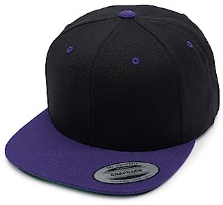 Flexfit Unisex Classic Snapback 2-Tone Cap Kappe, Black/Purple, One Size