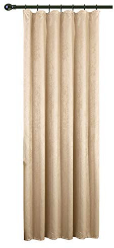 WOLTU Gardinen Blickdicht Thermovorhang Kälteschutz mit Kräuselband, 250g/m² Schwere Verdunklungsvorhänge Wärmeisolierende Vorhänge Damast Optik Wohnzimmer Schlafzimmer, 135x225cm Champanger (1 Stück)