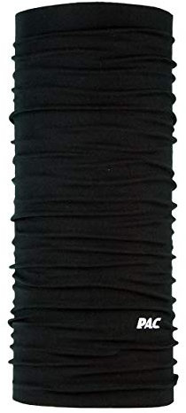 P.A.C. Original Solid Total Black Multifunktionstuch - nahtloses Mikrofaser Halstuch, Unisex, 10 Tragemöglichkeiten