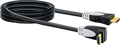 SCHWAIGER GmbH HDMW15 533- High-Speed-HDMI-Kabel mit Ethernet/ 1,5m/ schwarz/ 90° Winkelstecker > Stecker/Ultra HD, 4K, 3D, 18 Gbits/s, 1,5 m