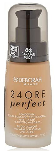 DEBORAH 24 Hour Perfect Foundation, Nummer 3, Karamellbeige