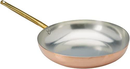Pentole Agnelli ALCU111B36 sauteuse à Main en étain cuivré Lisse avec poignée Tubulaire, 36 cm
