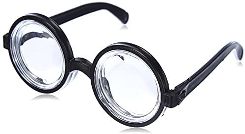 Boland 00371 - Brille Nerd, schwarz, Hornbrille, sympathischer Streber, Fachidiot, Sonderling, Karneval, Fasching, Mottoparty, Verkleidung, Accessoire