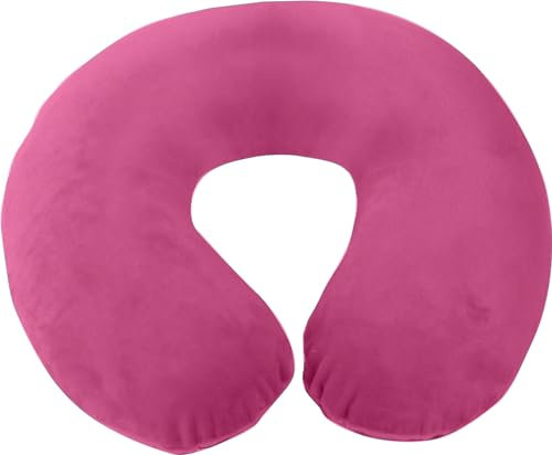 Aidapt Memory Foam Moulded Pressure Relief Neck Cushion. Comfort & Posture, Ideal for Travel. Supports the Head, Neck and Chin When Sleeping. Use for Plane, Train or Car Journeys. Travel Pillow Pink