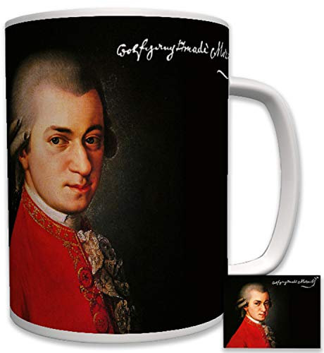 Wolfgang Amadeus Mozart Portrait Gemälde Unterschrift Komponist - Tasse #6530
