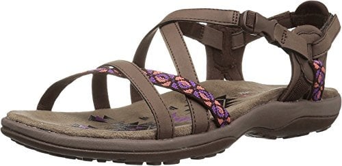 Skechers Damen Reggae Slim Vacay Slingback Sandalen, Chocolate Duraleather/Webbing, 40 EU