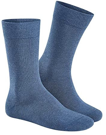 Hudson Herren Socken Relax Cotton druckfreier Bund Marine-mel. 0387 43-44