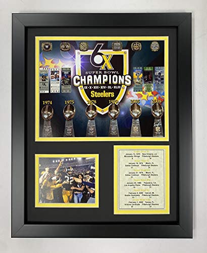 Legends Never Die Pittsburgh Steelers Super Bowl Championships Gerahmtes Foto Collage, 27,9 x 35,6 cm