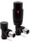 Angled Black Thermostatic Valves for Radiators & Towel Rails