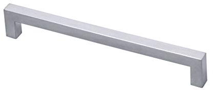 Gedotec Küchengriff Schublade Stangengriff Edelstahl gebürstet Möbelgriff eckig - ME12 | Bohrabstand 128 mm | Schubladengriff Profil 12 x 12 mm | 1 Stück - Design Schrankgriff Küche mit M4 Schrauben
