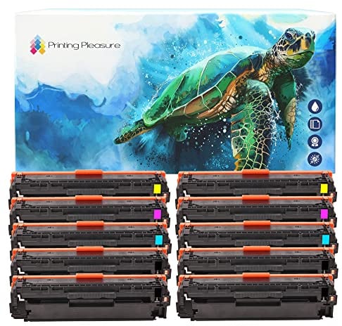 Printing Pleasure 10 (2 SETS + 2 BLACK) Compatible CF210X-CF213A Toner Cartridges for HP LaserJet Color M251N M251NW MFP M276N M276NW Canon MF8230Cn MF8280Cw - Black/Cyan/Magenta/Yellow, High Yield