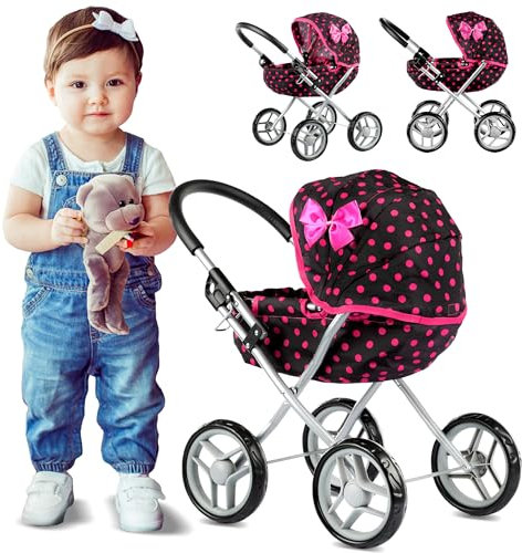 Kinderplay Puppenwagen, Spielzeugwagen – Kinderwagen für Puppen. Dieser Kinderwagen ist für Kinder Leichter zu schieben, KP0260G