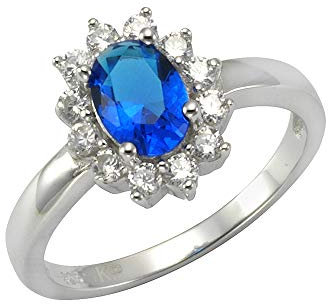 Zeeme Silber Damen Ring 925/- Sterling Silber Glänzend Glasstein weiß 025270001