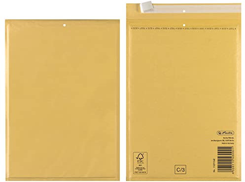 Herlitz Luftpolstertasche G/7, PE-Innenfolie, 2-er Packung, eingeschweißt, 23 x 33 cm, braun