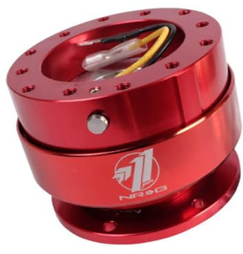 NRG Innovations SRK-200RDRD Gen 2.0 Lenkrad-Schnellspanner-Adapter mit Befestigungsschrauben und Inbusschlüssel, roter Körper/roter Ring