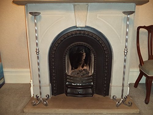 Spen Valley Ironworks Hand made bespoke wrought iron distressed silver candle holders 75 cm tall