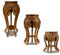 Oriental Galerie Beistelltisch Nachttisch Rundhocker Blumenhocker 65 cm Teak Holz Hocker Barock Massiv Hellbraun