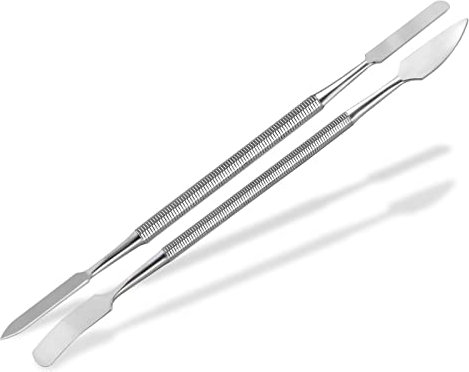 Premium Universal-Spatel Doppelspatel Set 2-Teilig Gelspatel Salbenspatel Doppelinstrument Laborspatel