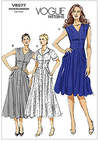 Vogue Patterns V8577 Size FF 16-18-20-22 Misses' Dress