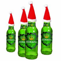PAPSTAR 4-er Set Mini Nikolausmütze Eierwärmer Dekoration für Flaschen oder Stuhlecken 133