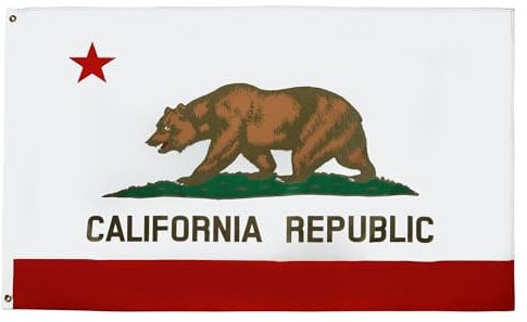 AZ FLAG - Drapeau Californie - 90x60 cm - Drapeau Californien - Etat Américain - Usa - Etats-Unis 100% Polyester Avec Oeillets Métalliques Intégrés - Pavillon 50 g