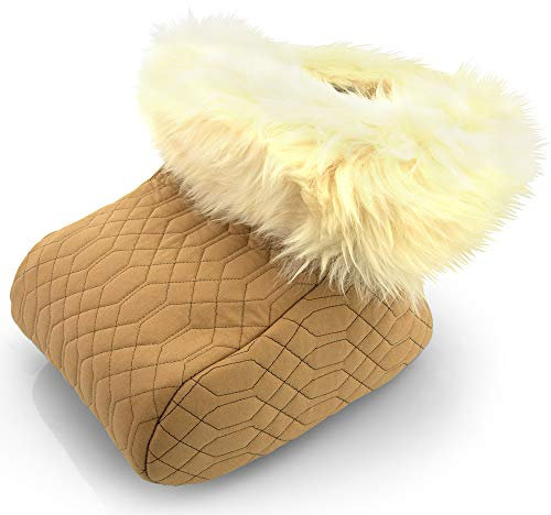 Fußsack Fußwärmer FUSA-HW-CAM-GOB Steppstoff mit echtem hochwolligem Merino Lammfell gefüttert 60mm camel-gobi