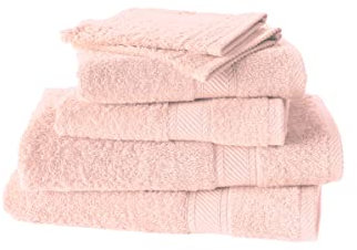 De Witte Lietaer 201390 Set de 2 Gants + 2 Serviettes 50 x 100 cm + 2 Draps de Douche 70 x 140 cm Coton Rose