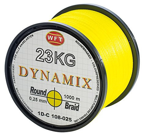 WFT Round Dynamix 1000m geflochtene Angelschnur, Durchmesser:0.20mm, Farbe:Gelb