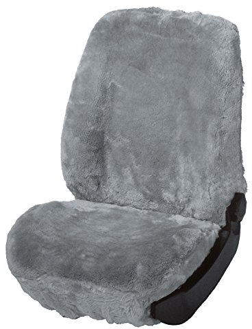Walser 19325 Autositzbezug aus Lammfell mit Kunstpelz, Silber