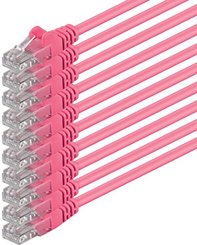 3m - magenta - 10 pezzi - Rete Cavi Cat6 CAT 6 | 250MHz | non contiene alogeni | compatibile con CAT 5e / CAT6a / CAT7 | 10 / 100 / 1000 / 10000 Mbit / s | per switch, router, modem, Patchpannel, Access Point, pannelli di permutazione