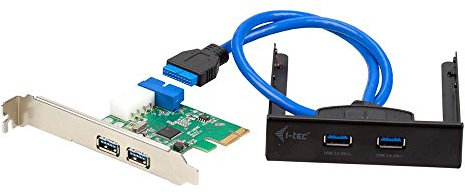 Northamber PLC i-tec USB 3.0 Front Panel Adaptor Set PCI Express Card USB 3.0 SuperSpeed 2x External / 1x Internal 19-Pin/USB 3.0 2 Port Hub