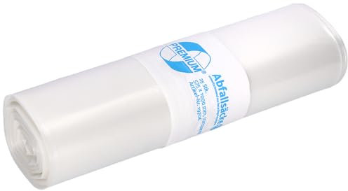 deiss Premium 19706 bolsas de residuos, 575 mm x 1000 mm x 0,06 mm, rollo de 25 Pro, Transparente