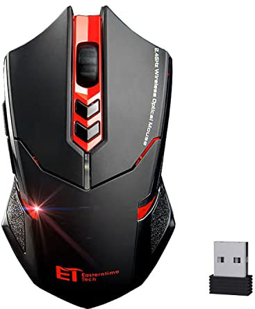 UrChoiceLtd®2017 ET TECH X-08 2.4GHz 2000DPI 8D 7 Pulsante Rosso Usb Senza fili Del Gioco Mouse Ottico Per Il Mouse Notebook Notebook Computer Desktop Mac PC (Rosso)