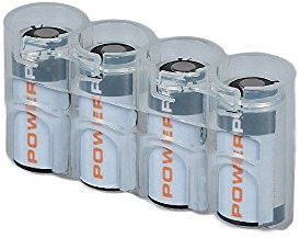 STORACELL by PowerPax Slimline CR123 4er Pack Akku Caddy, orange
