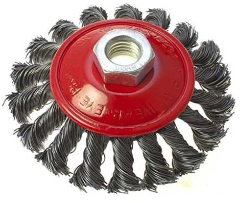 TOOLZONE HEAVY DUTY 100mm M14 SEMI FLAT TWISTED KNOT WIRE WHEEL X 2 WB005