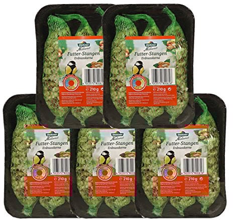 Dehner Natura Wildvogelfutter, Futterstangen mit Sonnenblumenkernen, 5 x 3 Stück (1050 g)