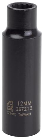 Sunex 267212 1/2-Inch Drive 12-mm 12-Point Deep Impact Socket