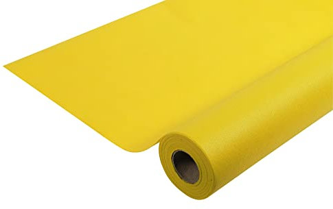 Pronappe - Réf. R781024I - Nappe jetable en non tissé spunbond - Rouleau de 10 M de long X 1,20 M de large - Matière indéchirable, déperlante et essuyable - Couleur jaune