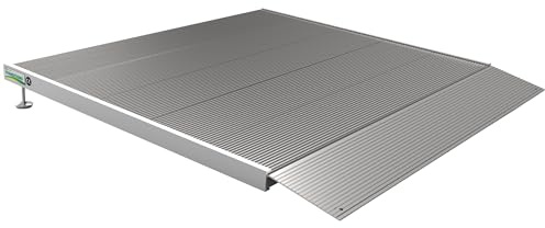 EZ-ACCESS TRANSITIONS 36 Inch Portable Self Supporting Aluminum Angled Entry Threshold Ramp Ideal for Uneven Surfaces or Single Step Rises