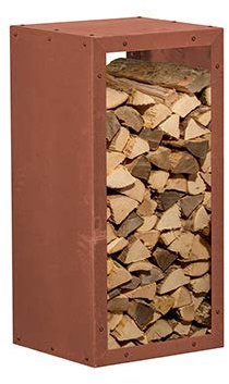 prima terra Kaminholzregal Kaminholzunterstand Brennholzregal Kaminholz Aufbewahrung Bausatz Edelrost Maße 78x38cm Tiefe 35cm