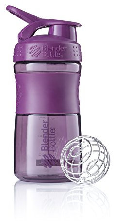 BlenderBottle Sportmixer Tritan Trinkflasche mit BlenderBall, geeignet als Protein Shaker, Eiweißshaker, Wasserflasche oder für Fitness Shakes, BPA frei, skaliert bis 500 ml, 590 ml, lila