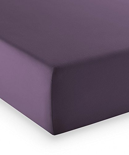 fleuresse Premium Jersey-Elasthan Spannbettlaken - alle Größen und viele Farben - Comfort 180x200 cm Lavendel